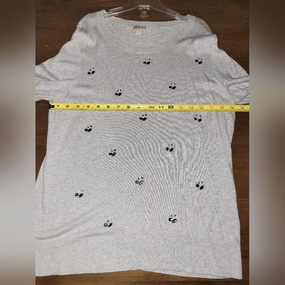 Vintage Merona Gray Crystal Rhinestone Beaded Gray Sweater Size Medium - Picture 7 of 9